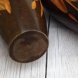2 Vases en bois fait à la main signés DURA