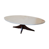 Marble and teak coffee table 60s