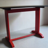Oak, black and orange bistro table