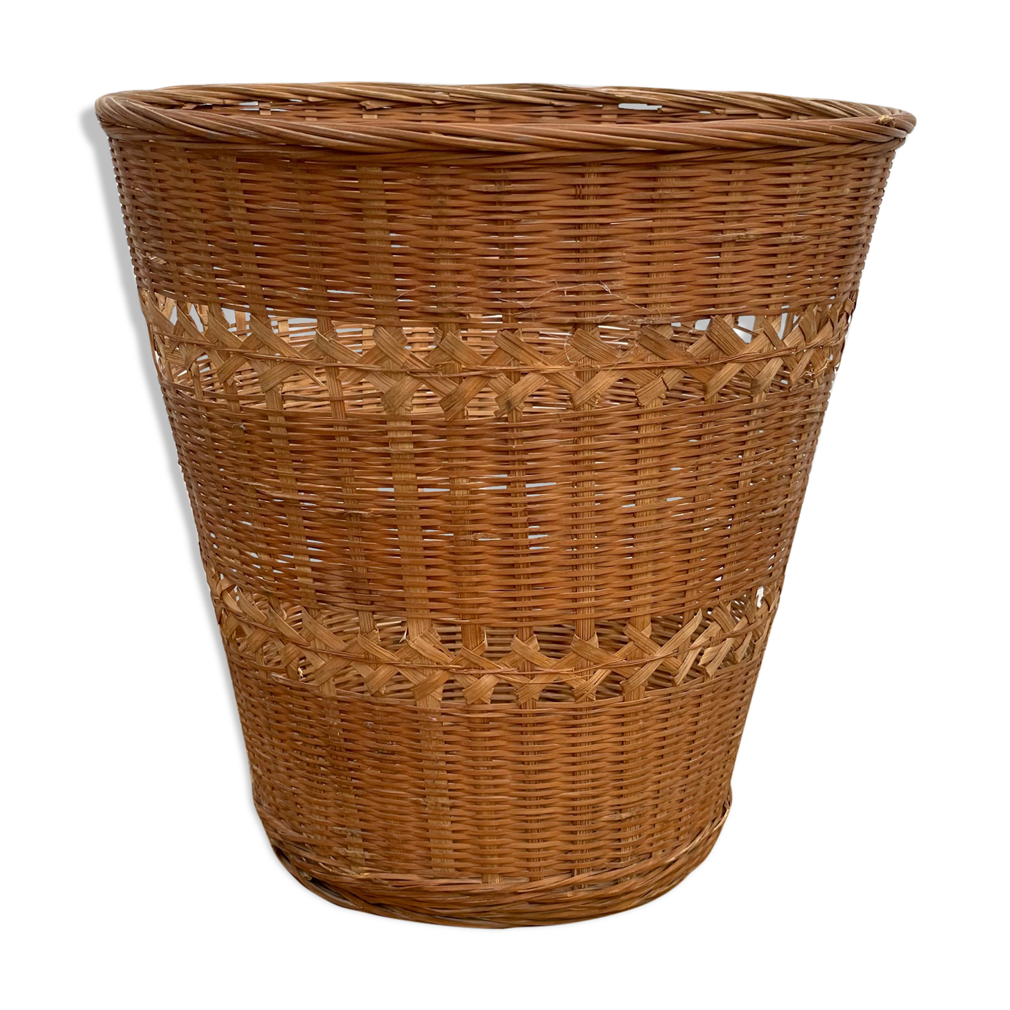 Corbeille à papier rotin
