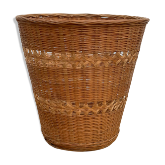 Corbeille à papier rotin