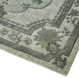 Handwoven overdyed anatolian 1970s 181 cm x 290 cm blue carpet