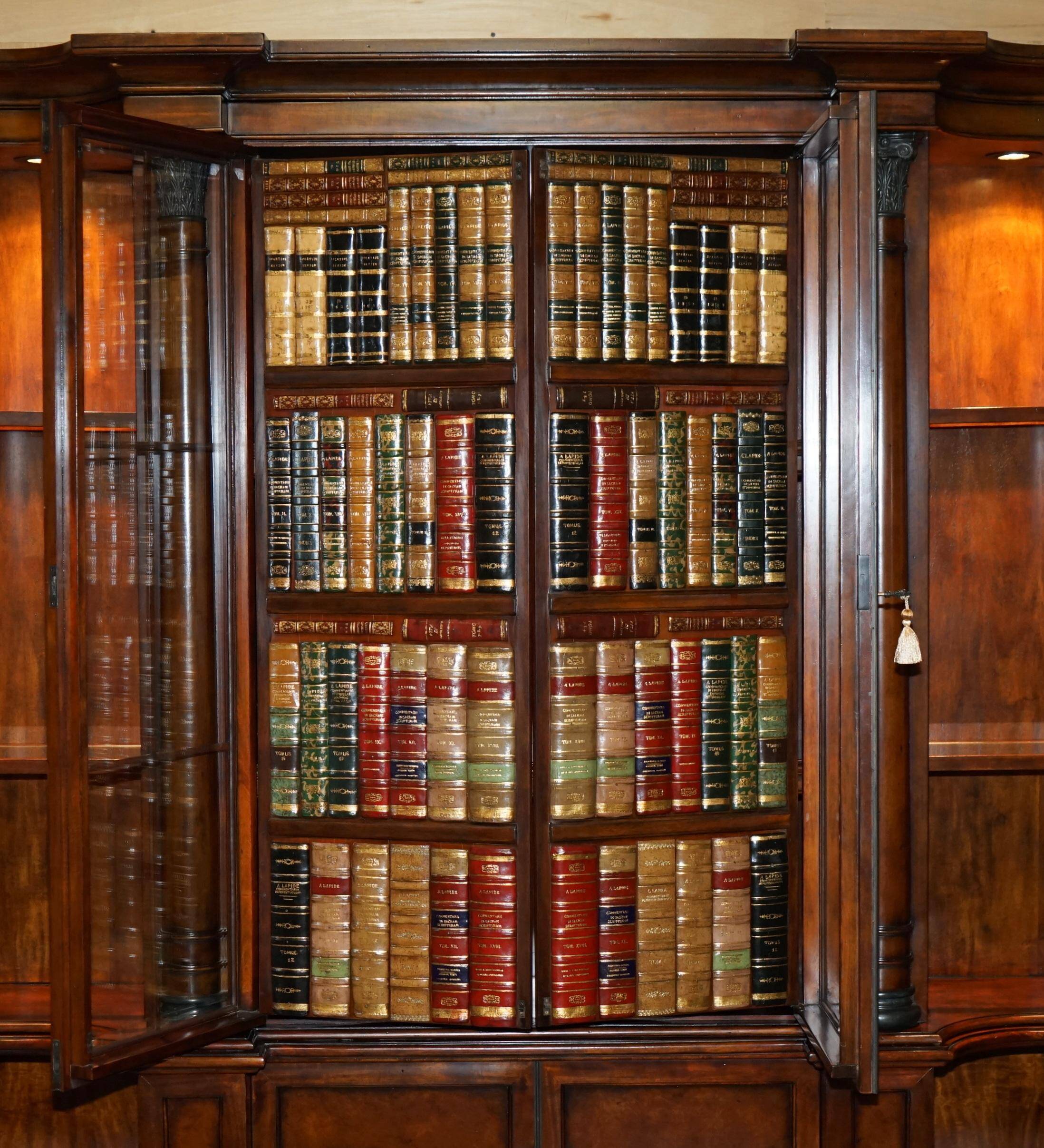 Bibliothèque Theodore Alexander en faux livres en laurier burl