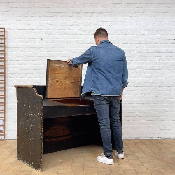 Ancien comptoir de magasin en bois début XXème