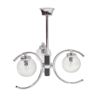 Suspension années 60 verre et chrome