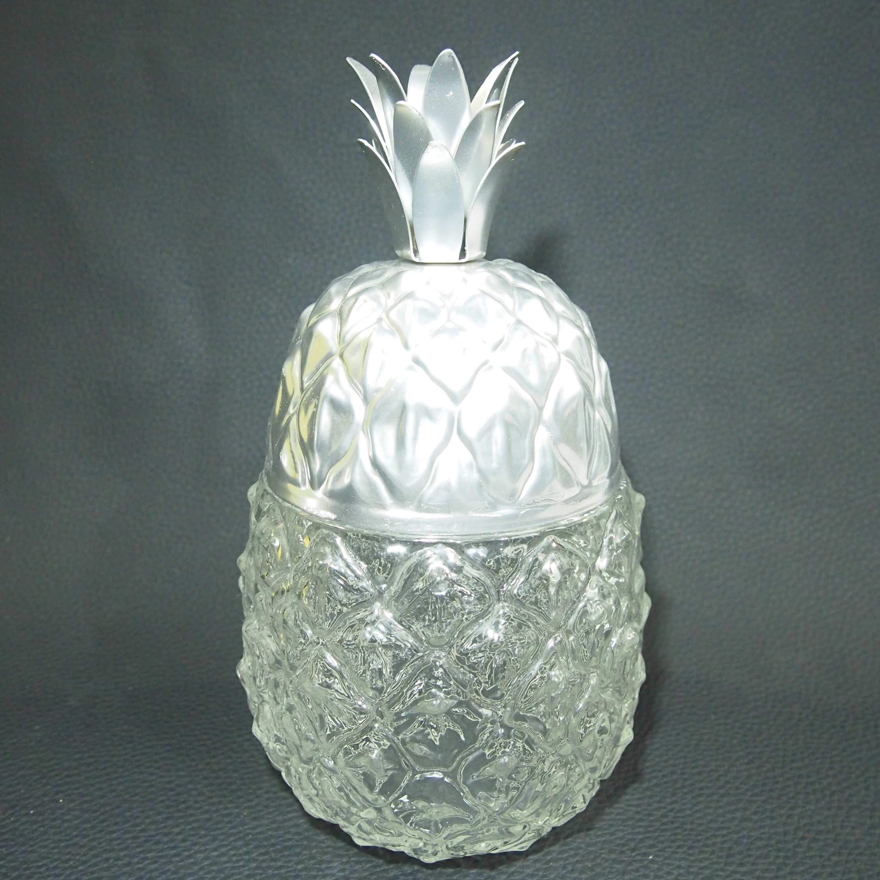 Pineapple and pear glass candy boxes