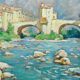 The washerwomen oil on hardboard by Gaston Knecht 1875-1968