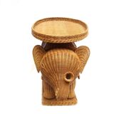 Elephant bass table in rattan.