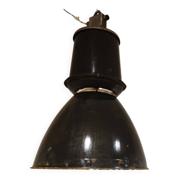 Grandes lampes en émail industrielles, années 1950 - luminaire de plafond industriel vintage