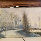 Canvas 'Winter River' 1950s