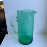 Green glass pitcher design 70s