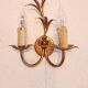 Set von 2 vergoldete Hollywood-Regency Wandlampen, Italien, 1950-70e