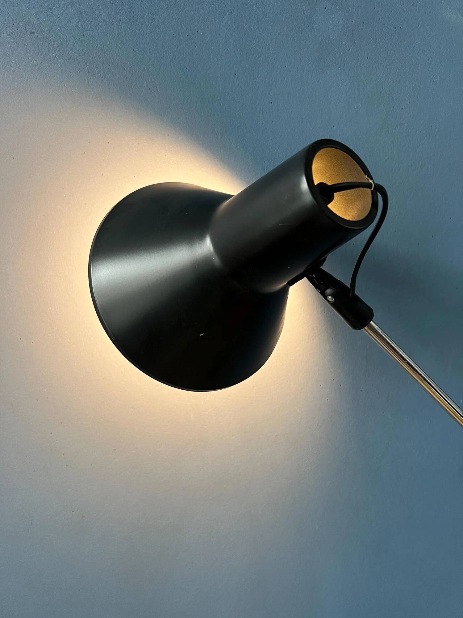 Vintage adjustable black floor lamp in style of Hoogervorst