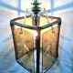 Lantern 1 light bamboo and smoked glasses