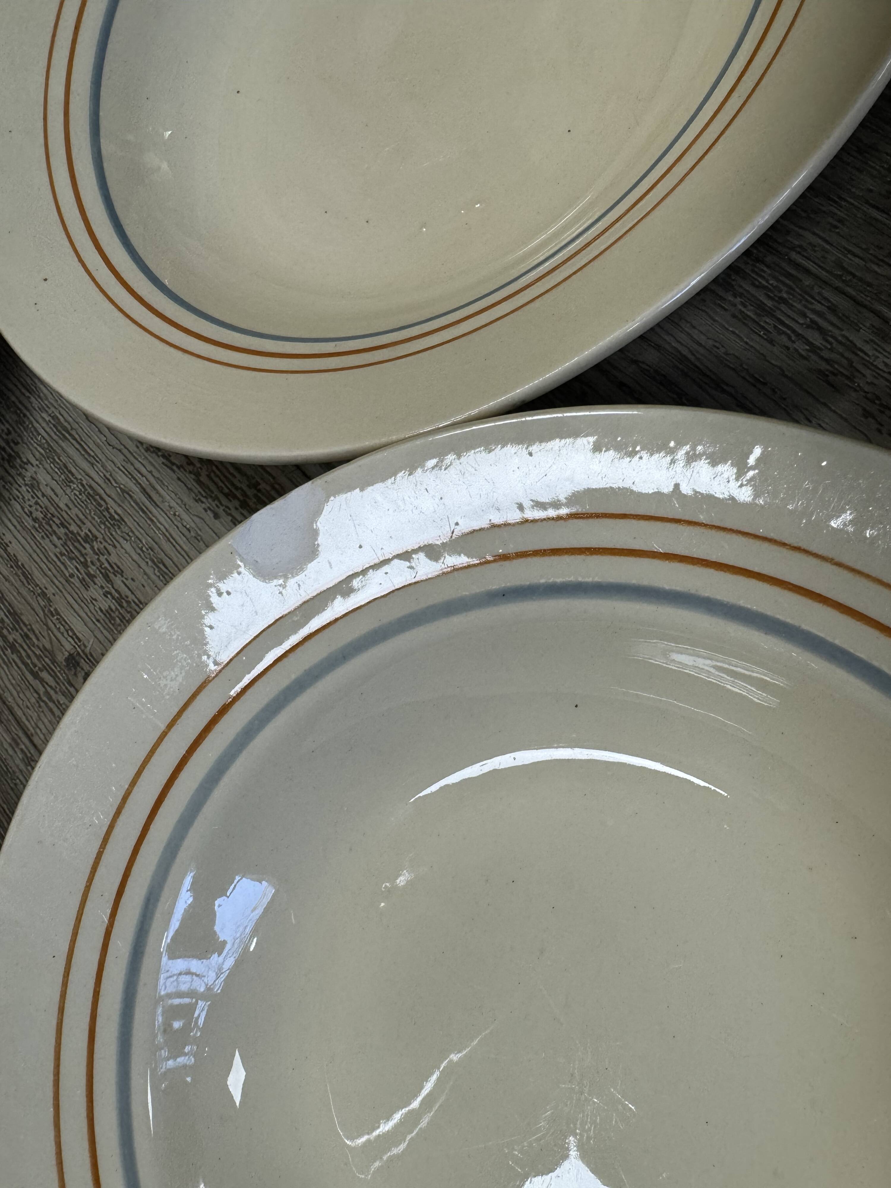 Striped soup plates