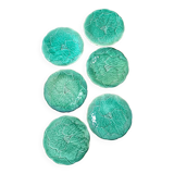 6 Gien slip dessert plates with leaf decoration