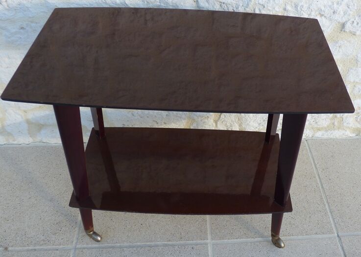 Vintage service cabinet with two trays on wheels