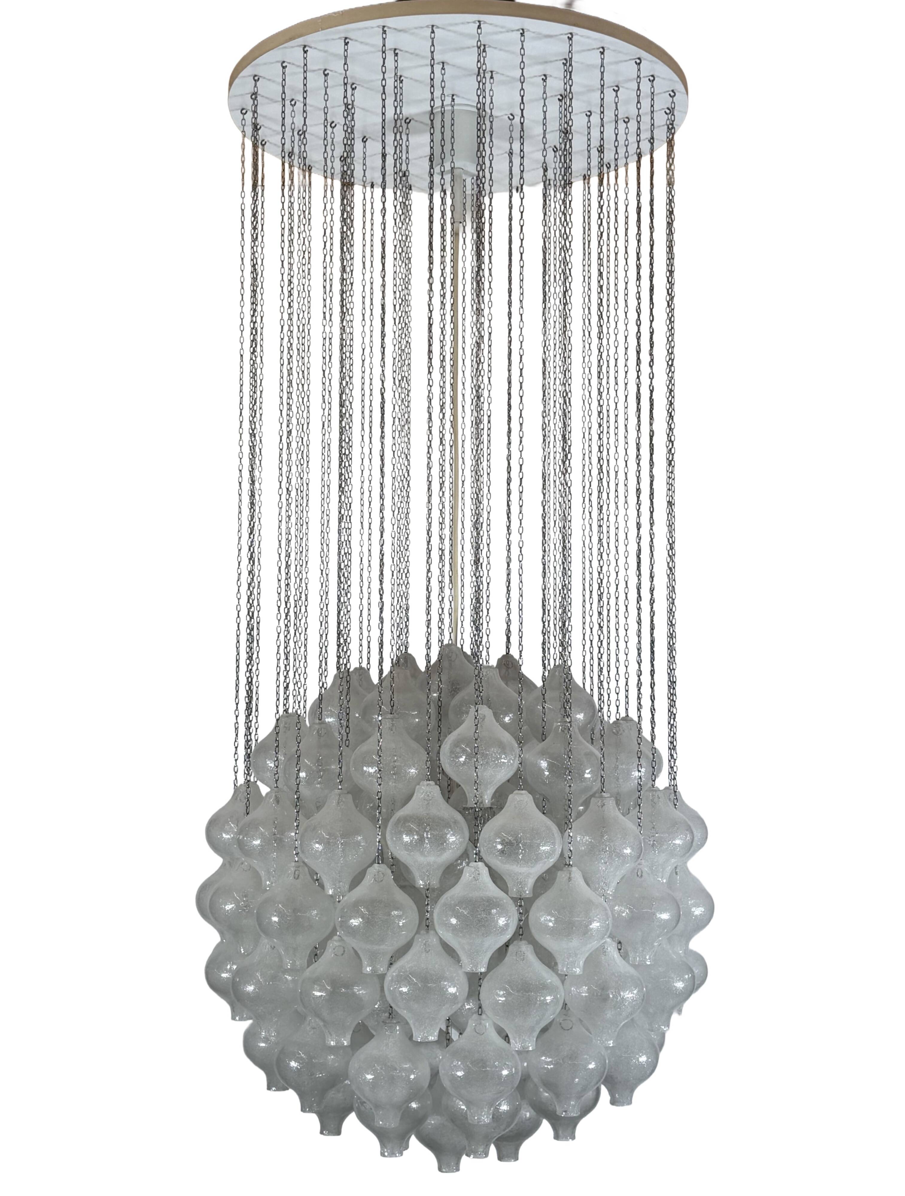 1960s 197070s Tulip Chandelier by J.T. Kalmar for Kalmar Austria