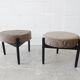 Danish mid century stools on a three-legged wooden frame