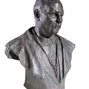 Bronze bust of a gentleman with knighthood order – Frantz Vermeylen, 1921