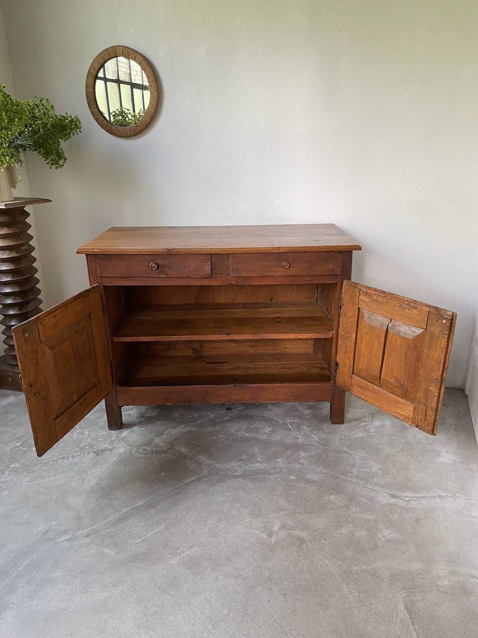 Jam cabinet, folk art furniture, oak, 19th century