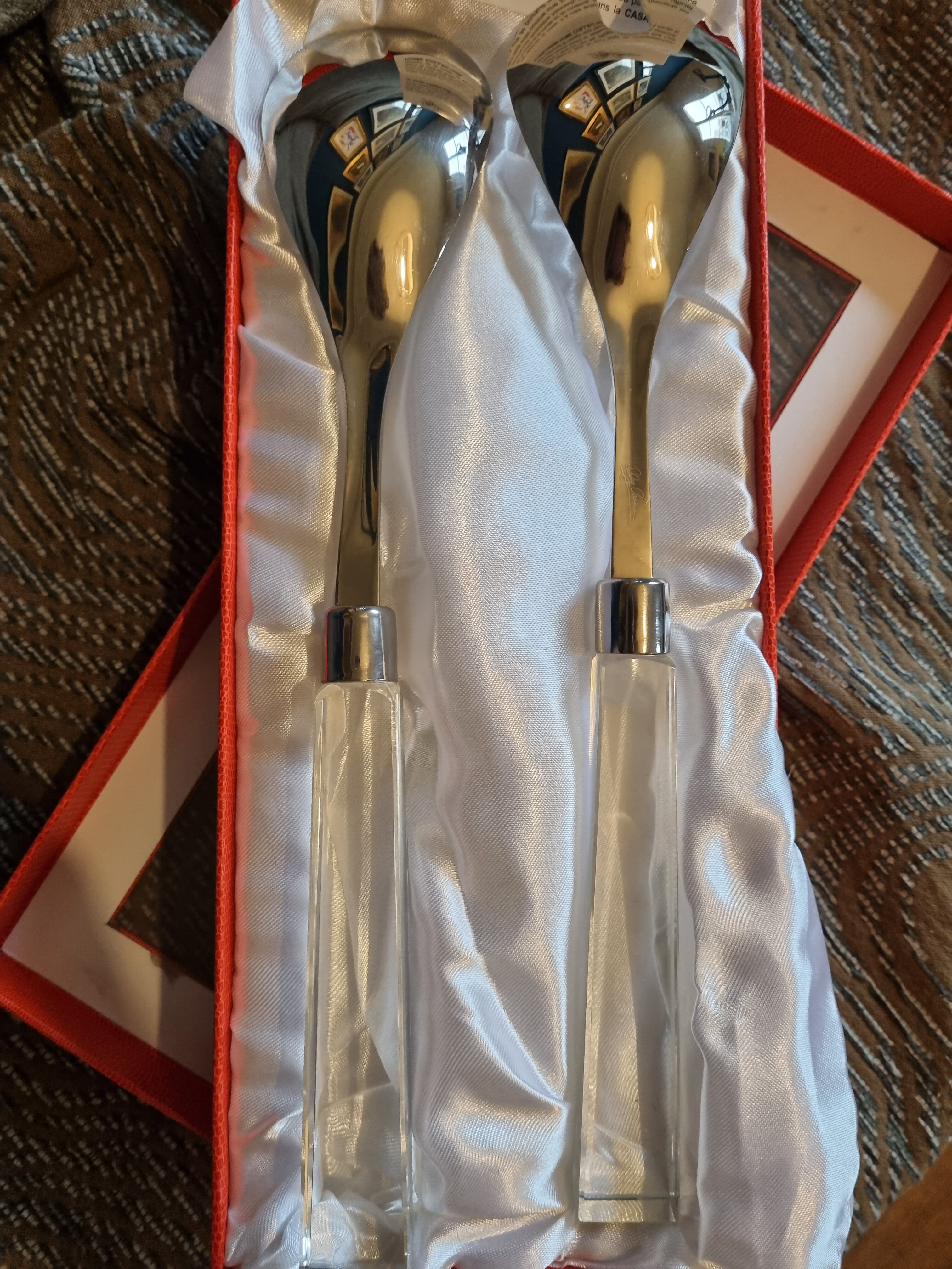 Cassini Kennedy new crystal and metal salad cutlery