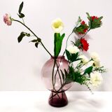 Postmodern Old Rose Murano Glass Vase with a Hole, Italy