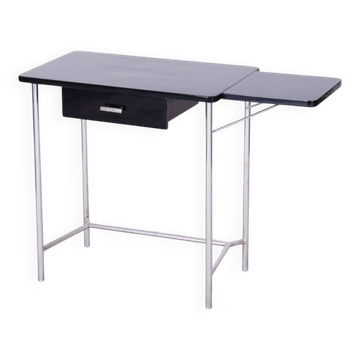 Bureau, table en chrome Bauhaus attribuée à Mücke Melder, ancienne Tchécoslovaquie, années 1930