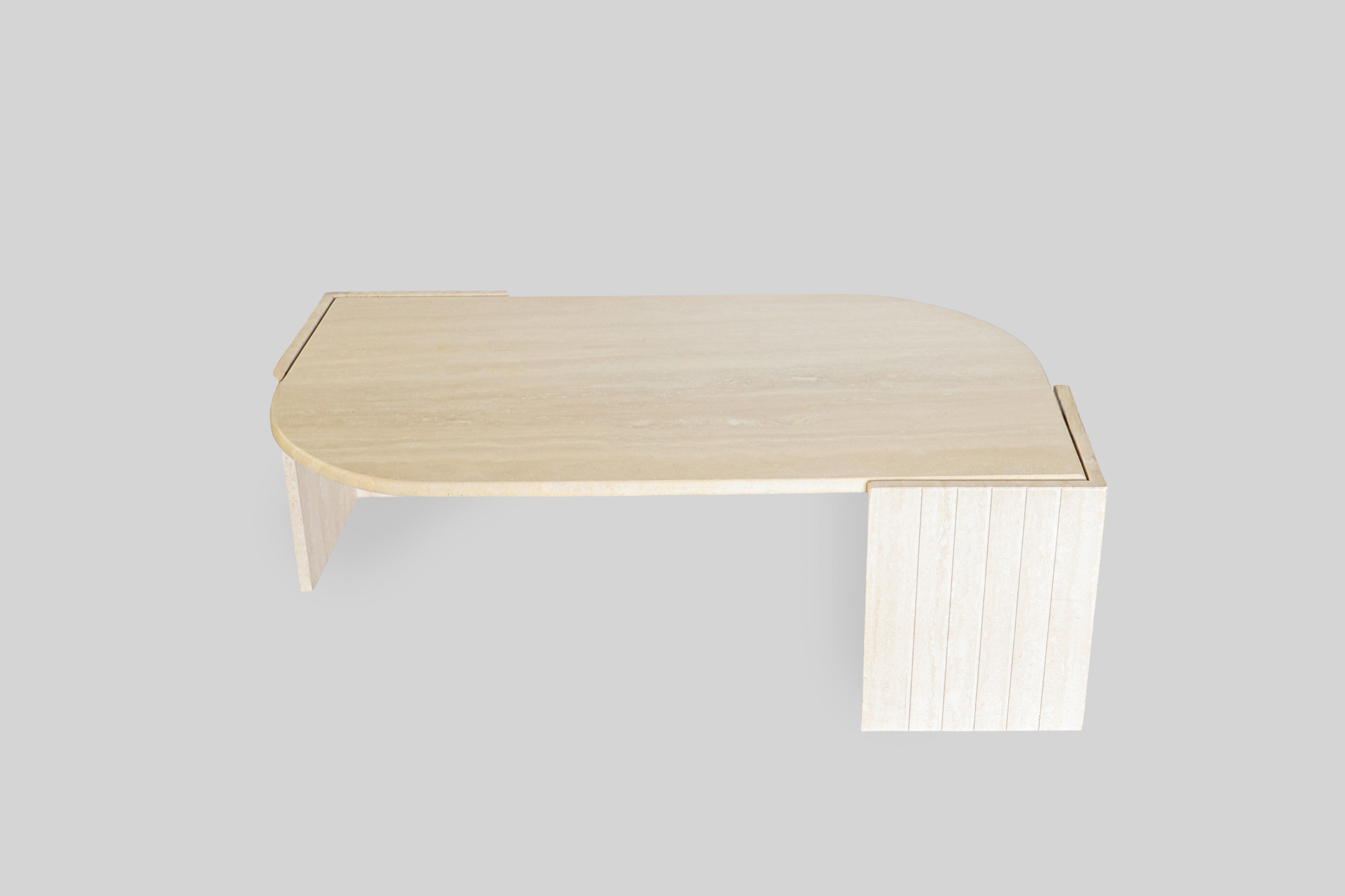 Vintage Italian travertine coffee table, 1970s.