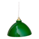 Vintage lampshade pendant light in green and white opaline
