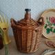 Small canister demijohn in glass circled with wicker - vintage