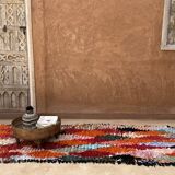 Colorful Boucherouite Moroccan rug - 88 x 280 cm