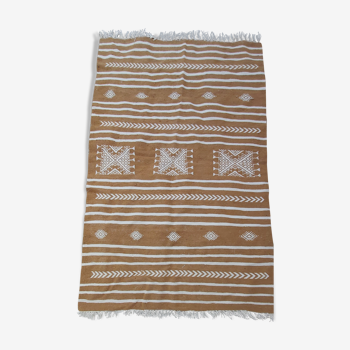 Tapis kilim multicolore fait main en pure laine 143x90cm