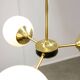 Chandelier italien moderne du milieu du siècle en laiton et verre opalin, années 1960.