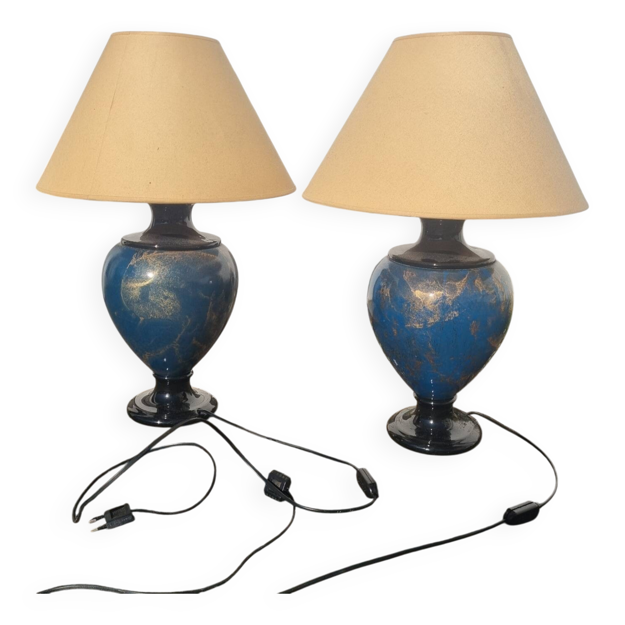 Pair of porcelain lamps from 1970