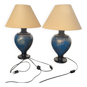 Paire de lampes en porcelaine