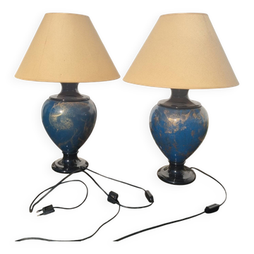 Pair of porcelain lamps from 1970