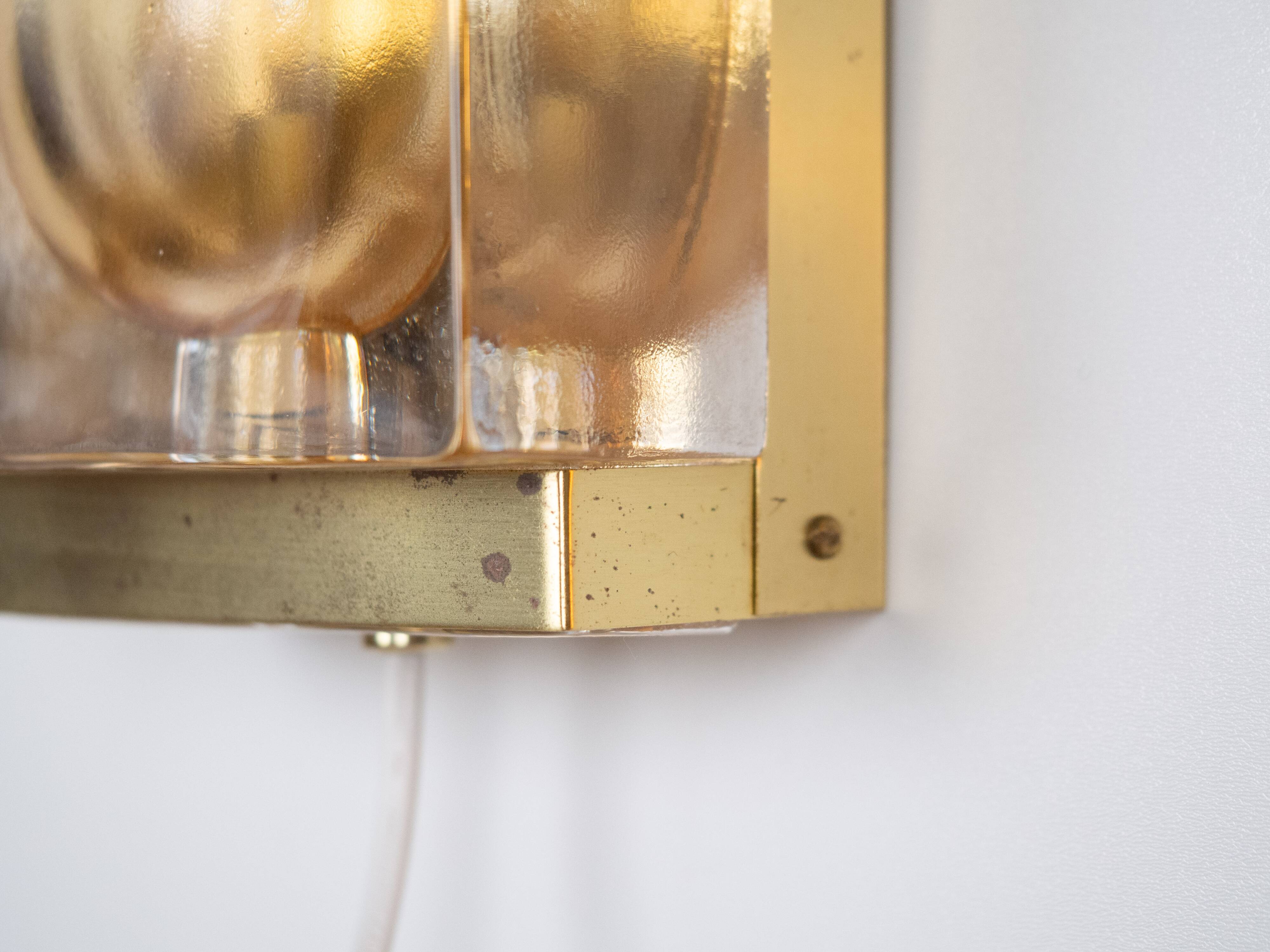 Pair of 2 vintage Danish wall sconces Vitrika Maritim from the 1960s.