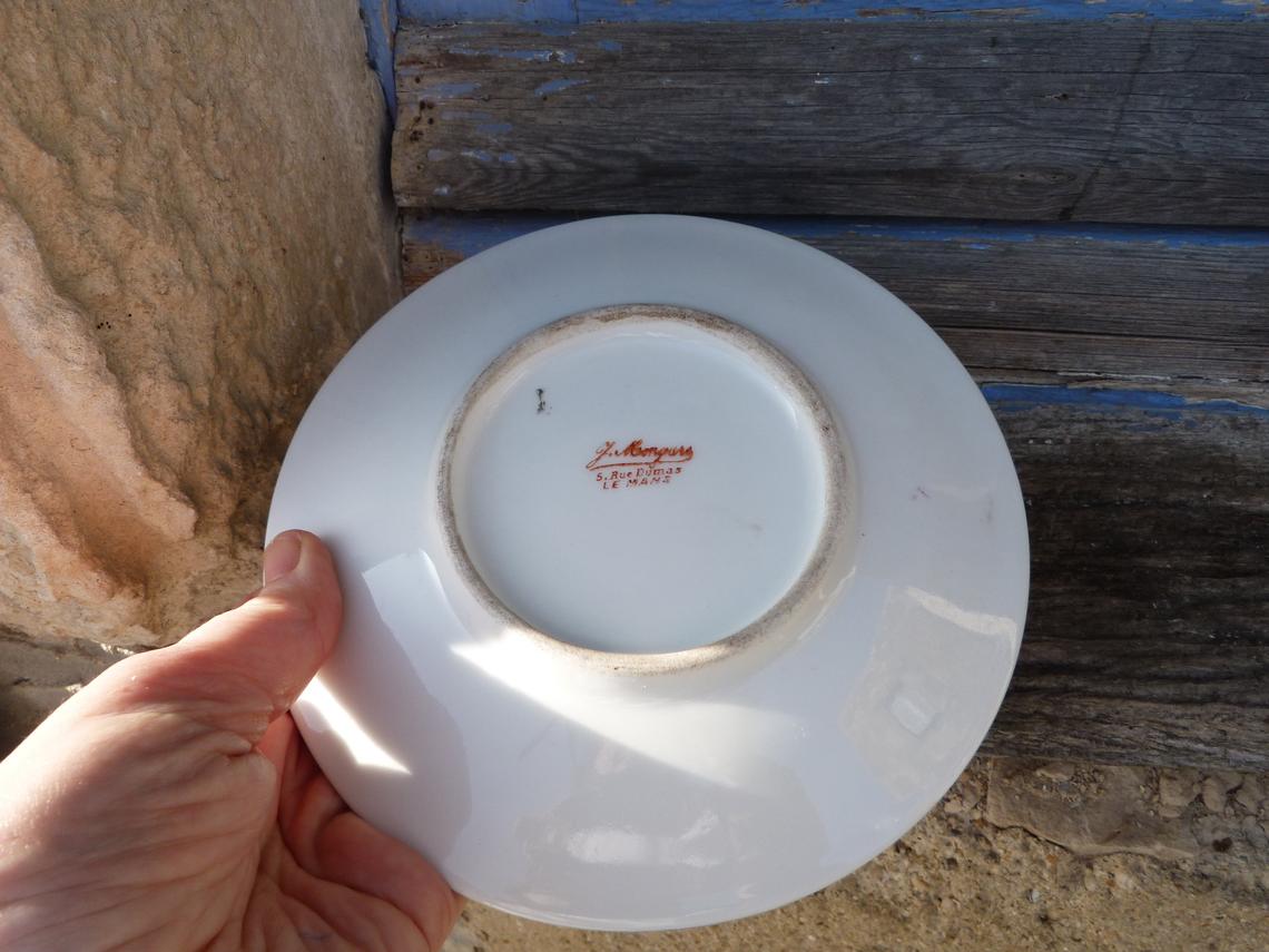 Ancient 1900 porcelain hand-held candlestick