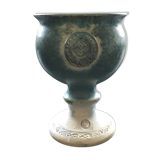 Coupe sur pied grès bleuté