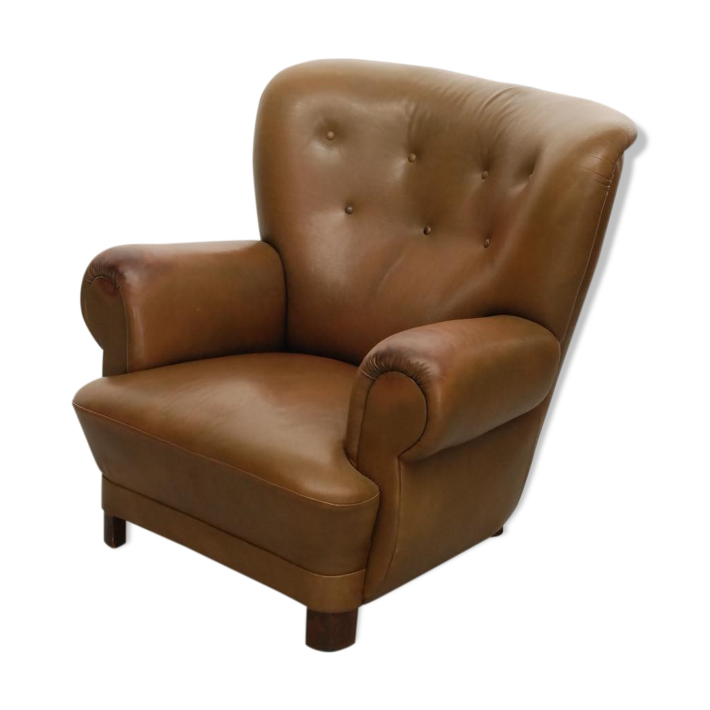 Vintage Denmark leather club Chair