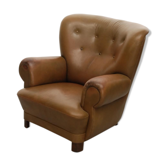 Vintage Denmark leather club Chair
