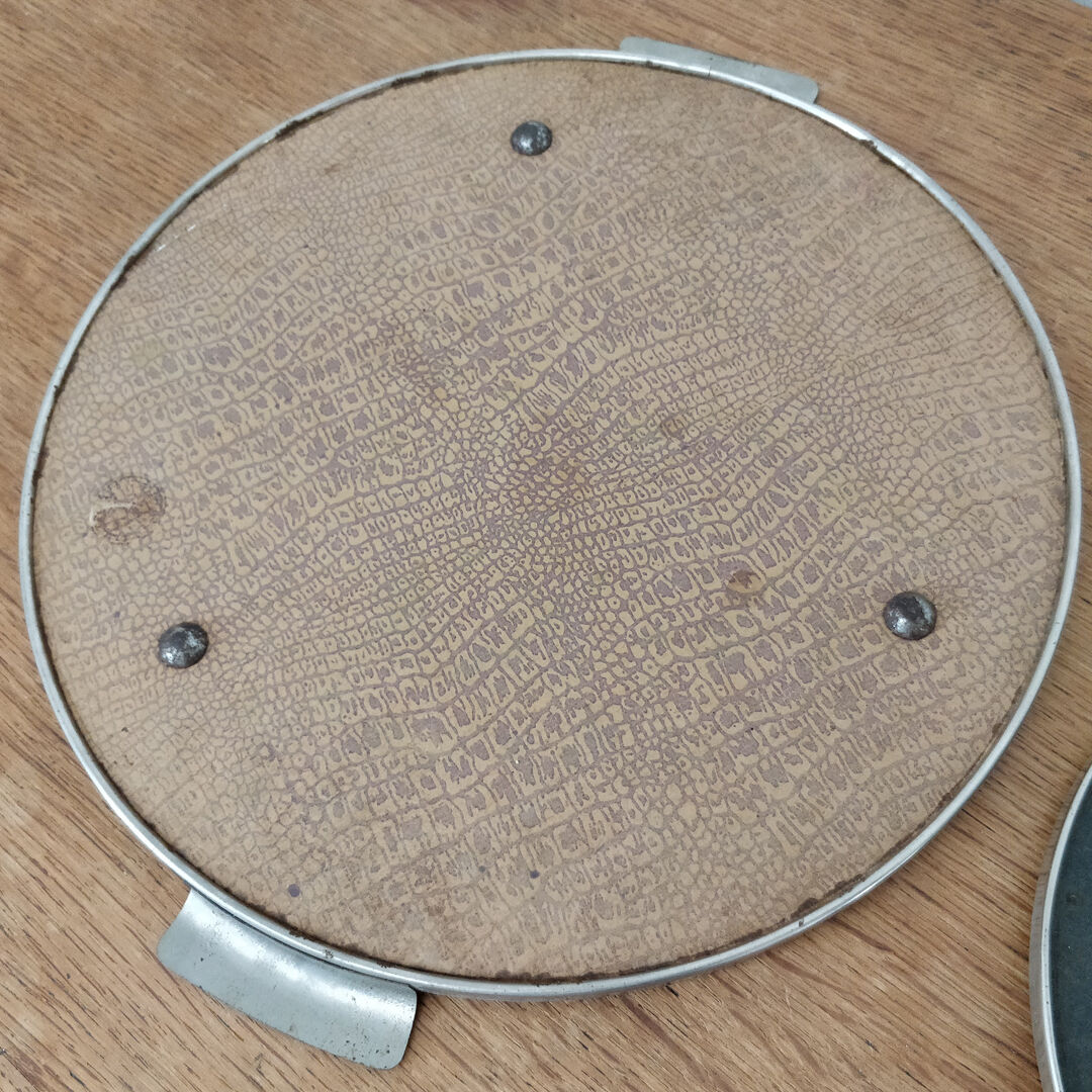 Two vintage mirror trays 50s