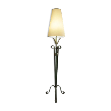 Lampadaire en fer forgé des années 1940
