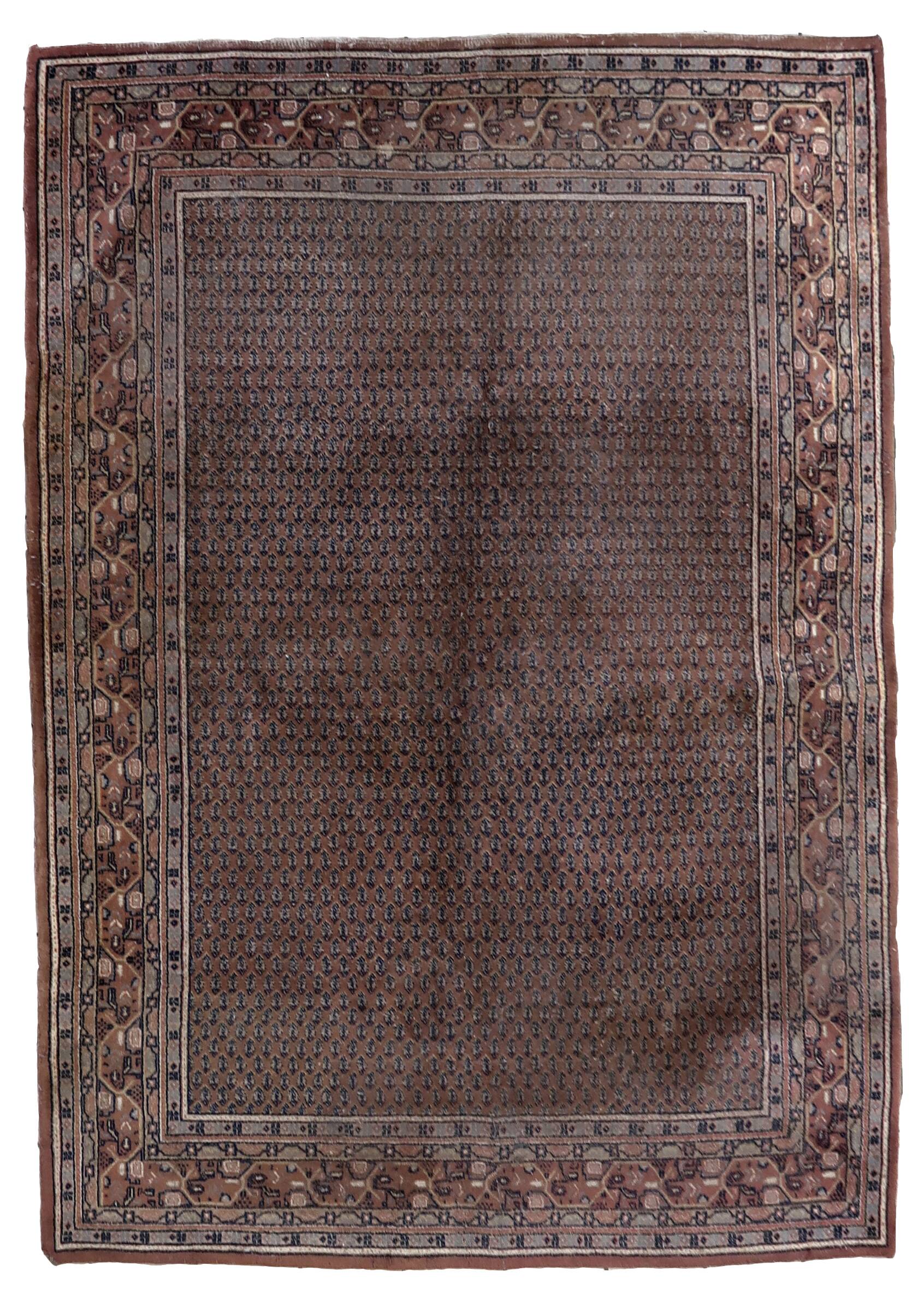 Tapis Seraband indien vintage en laine fait main – 170 x 237 cm - 1C1034