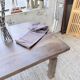 XL farmhouse table in solid oak, brutalist style, 20th century.