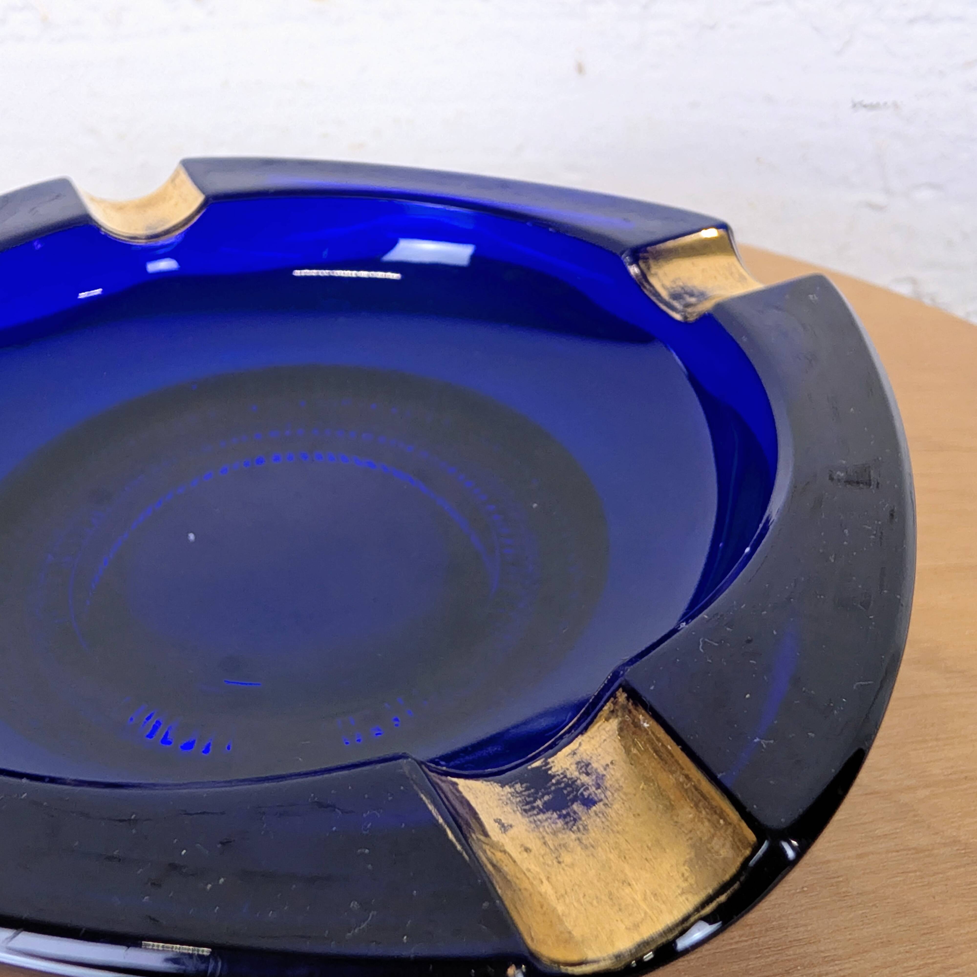 "Cobalt & Gold" ashtray