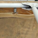 Folding deckchair camp bed