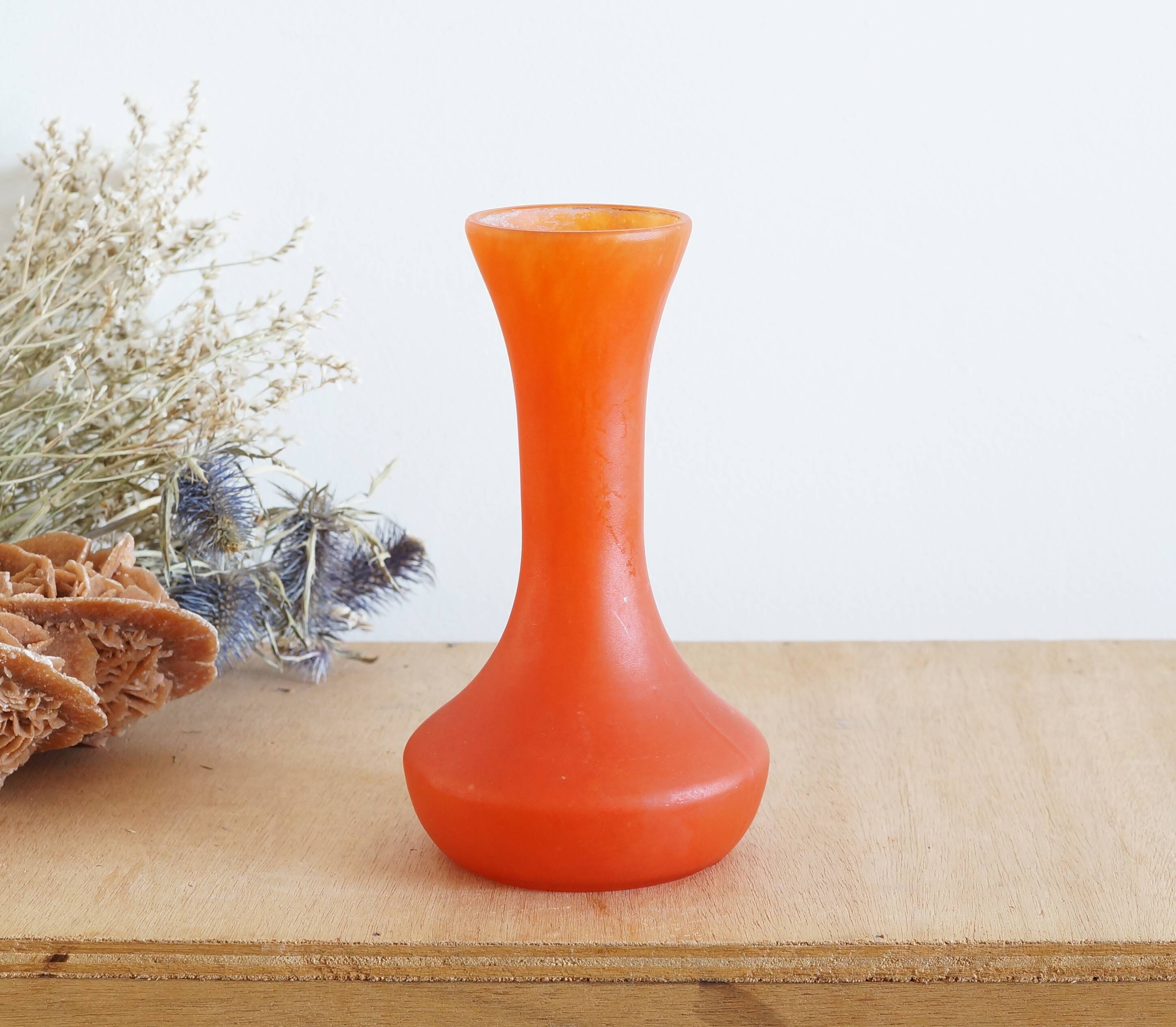 Art Nouveau vase in orange glass paste