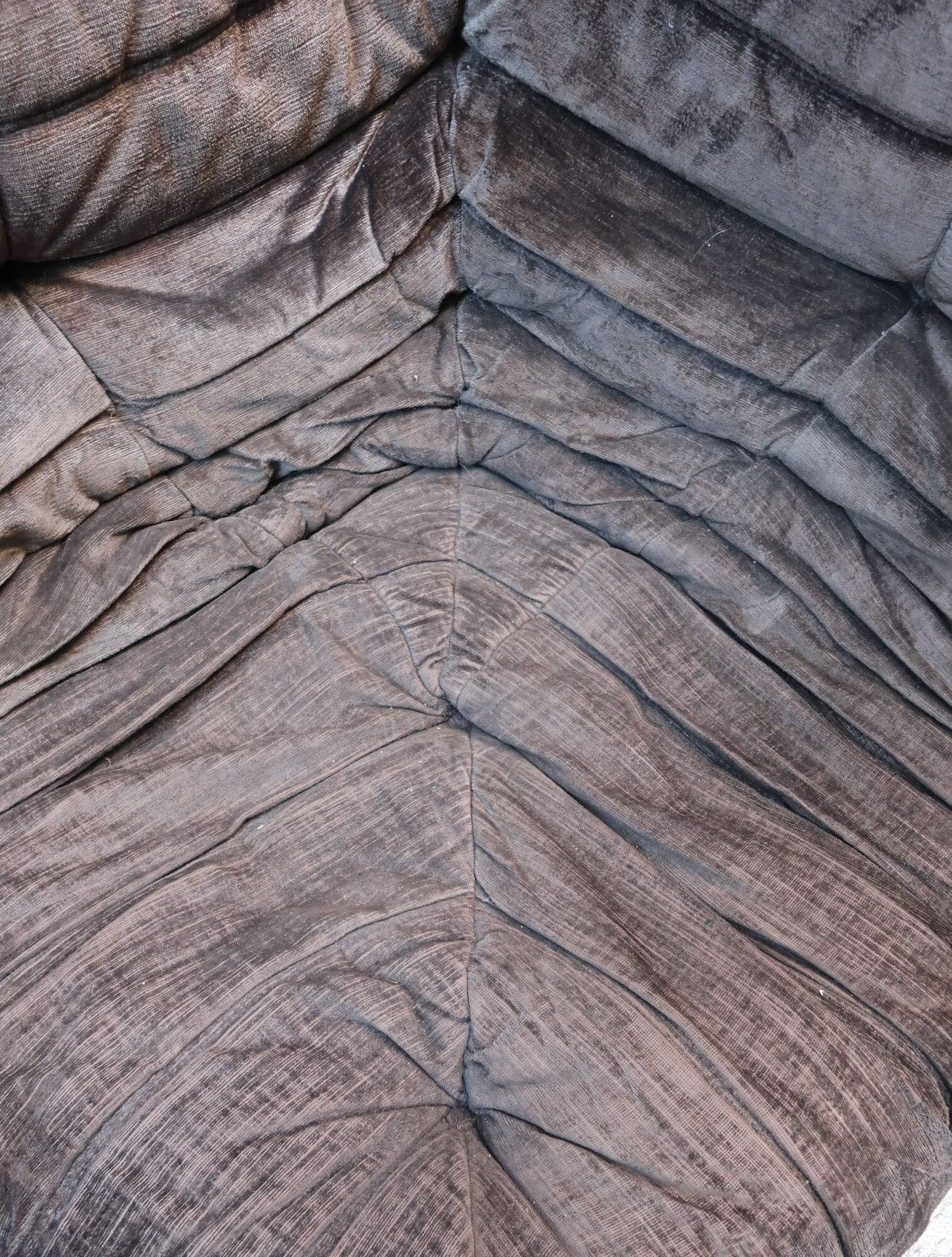 Togo in brown velvet by Michel Ducaroy for Ligne Roset 70s